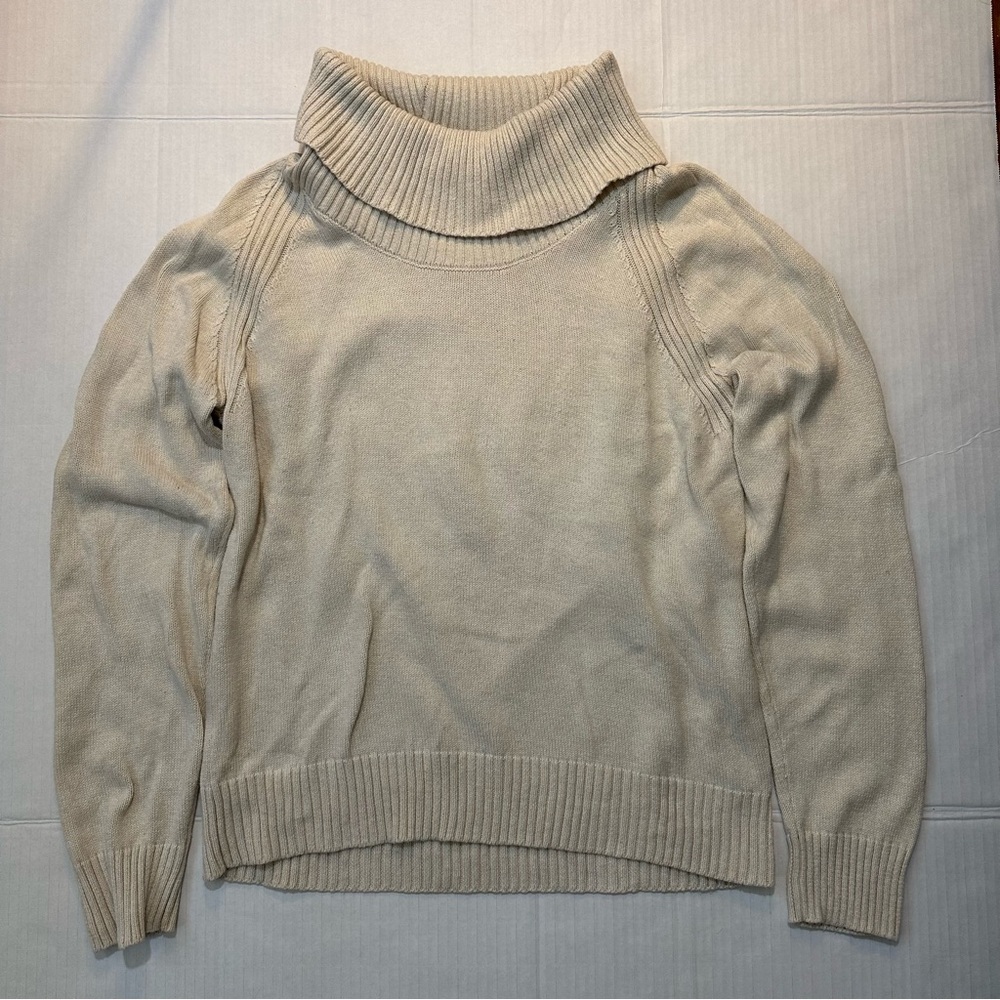 Jeanne Pierre - Women’s Ivory Cowl Neck Sweater - Size Extra Large